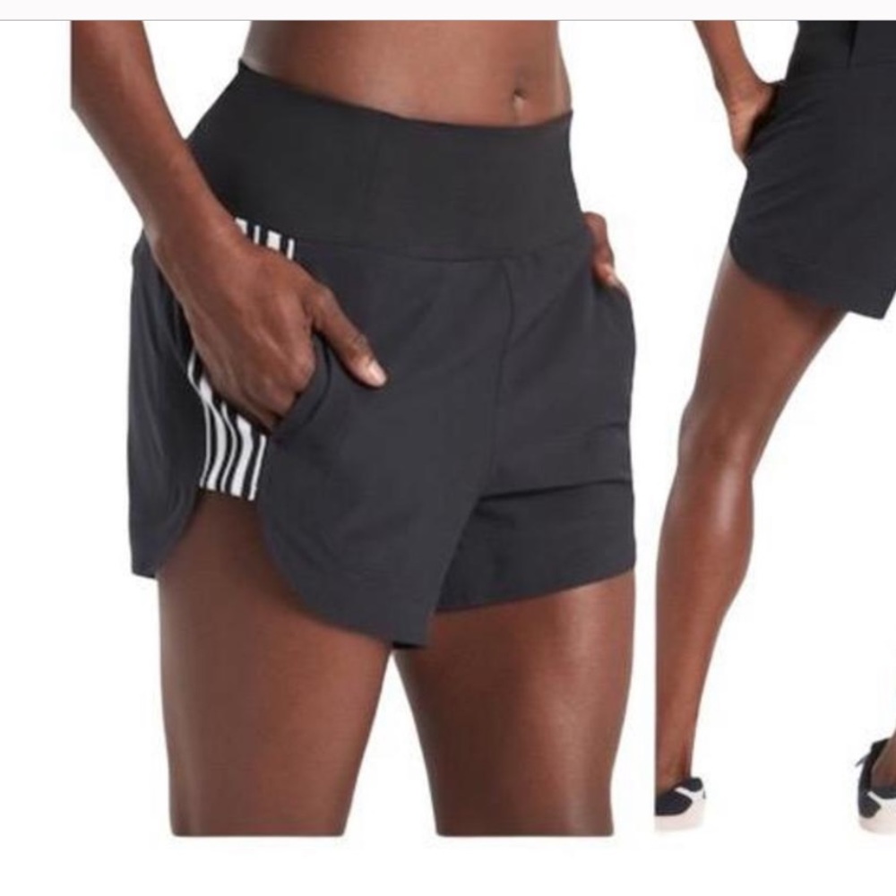 Athleta shorts, size 12, black with white stripes
